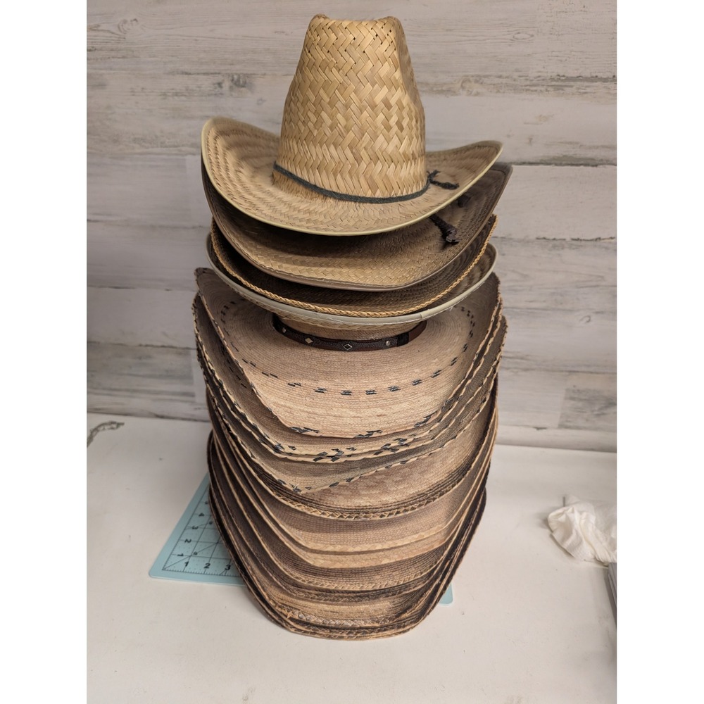 Bulk Lot 18 Straw Cowboy Hats Carlos Hats Sahuayo Western Rodeo Mixed Styles